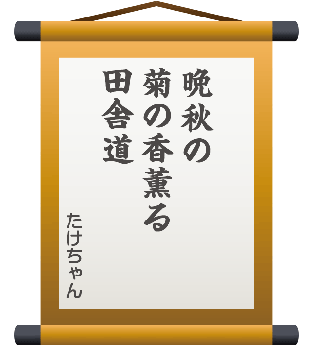 晩秋の 菊の香薫る 田舎道 ／ たけちゃん