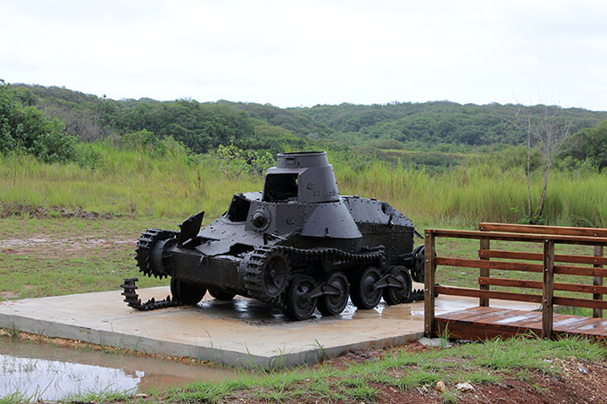 施設内で発見された旧日本軍の戦車